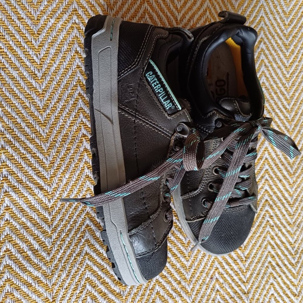 CAT Caterpillar CSA Approved Low Top Lace Up Steel Toed Safety Work Shoes Size 5 - Picture 3 of 15